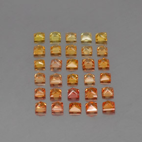 Sapphire Gemstones in 2.8 x 2.8 mm Size for Sale, Sapphire Stones in Yellow Orange Color