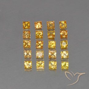 Naranja dorado Zafiro Gema - 0.1ct Corte Princesa (ID: 336375)