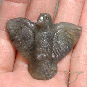 40.9x35.7 mm Carved Bird Brown Sapphire from Madagascar, Weight of 91.08ct, Natural heated gemstone in Opaque Clarity, 1pc Sapphire - the Color is Multicolor Brown, Mohs Hardness of 9 suitable for daily wear jewelry, Thursday Gemstone, Photo A