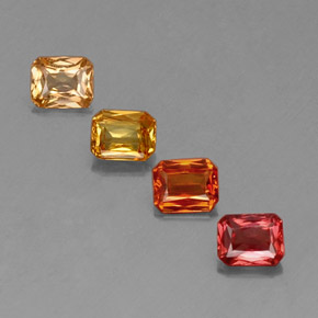 2.17 ctw Multicolor Sapphire Gemstones, Sapphire Gems in Octagon / Scissor Cut Shape for Sale.