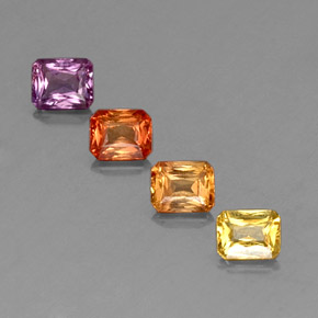 2.22 ctw Multicolor Sapphire Gemstones, Sapphire Gems in Octagon / Scissor Cut Shape for Sale.