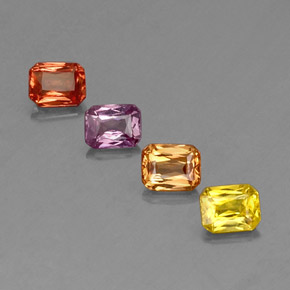 Multicolor Sapphire Gem - 0.5ct Octagon / Scissor Cut (ID: 336533)