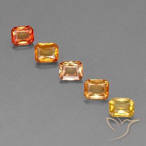 2,88 ct orangefarbener Saphir, 5 x 4 mm Achteckschliff aus Tansania, Photo A