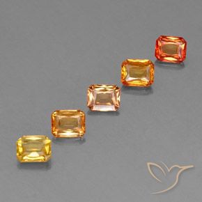 2.88 ctw Orange Sapphire Stones, Natural Sapphire in Octagon / Scissor Cut Shape for Sale