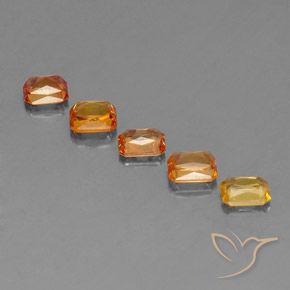 Sapphire Gemstones in 5 x 4 mm (calibrated) Size for Sale, Sapphire Stones in Bright Orange Color