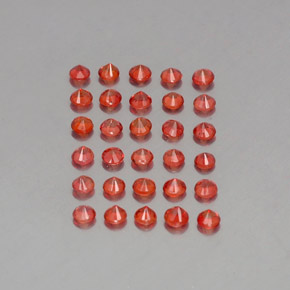 Sapphire Gemstone in 2.7 mm Size for Sale, Sapphire Stone in Red Orange Color
