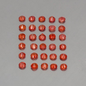 Sapphire Gemstones in 2.7 mm Size for Sale, Sapphire Stones in Bright Crimson Red-Orange Color