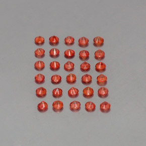 Sapphire Gemstone in 2.3 mm Size for Sale, Sapphire Stone in Red Orange Color