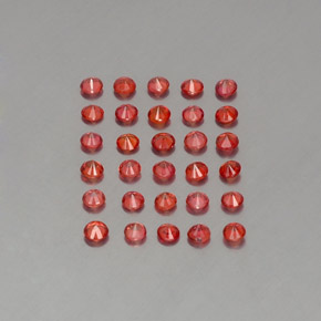 Sapphire Gemstone in 2.3 mm Size for Sale, Sapphire Stone in Red Orange Color