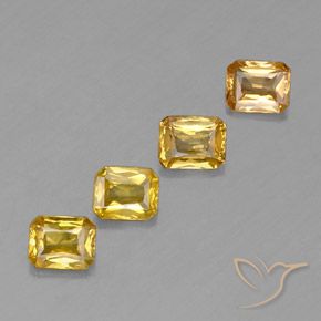 1.93 ctw Yellow Sapphire Stones, Natural Sapphire in Octagon / Scissor Cut Shape for Sale