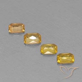 Sapphire Gemstones in 5 x 4 mm (calibrated) Size for Sale, Sapphire Stones in Golden Color