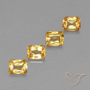 2.21 ctw Golden Sapphire Stones, Natural Sapphire in Octagon / Scissor Cut Shape for Sale