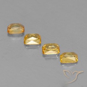 Sapphire Gemstones in 5 x 4 mm (calibrated) Size for Sale, Sapphire Stones in Golden Color