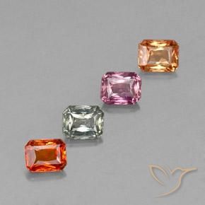 2.04 ctw Multicolor Sapphire Stones, Natural Sapphire in Octagon / Scissor Cut Shape for Sale