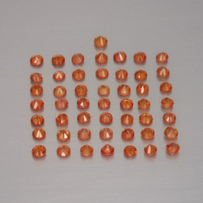 Sapphire Gemstone in 2 mm (calibrated) Size for Sale, Sapphire Stone in Orange Color