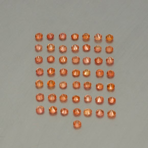 Sapphire Gemstone in 1.8 mm Size for Sale, Sapphire Stone in Orange Color