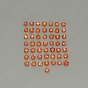 Sapphire Gemstone in 1.8 mm Size for Sale, Sapphire Stone in Orange Color