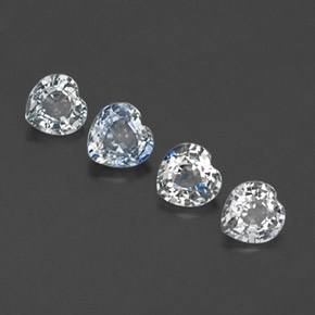 1.11 ct White Sapphire Stone, Natural Sapphire in Heart Facet Shape for Sale