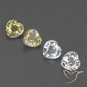 1.33 ctw Multicolor Sapphire Stones, Natural Sapphire in Heart Facet Shape for Sale