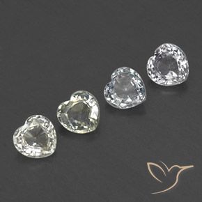 1.26 ct Loose White Sapphire, 4.1 x 4 mm Heart Cut From Sri Lanka, Photo A