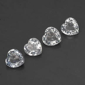 Bläulich-weiß Saphir Edelstein - 0.3ct Herz facettiert (ID: 338749)