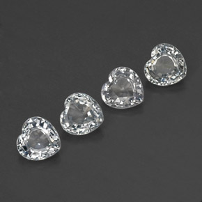 2.01 ct White Sapphire Gemstone, Sapphire Gem in Heart Facet Shape for Sale.