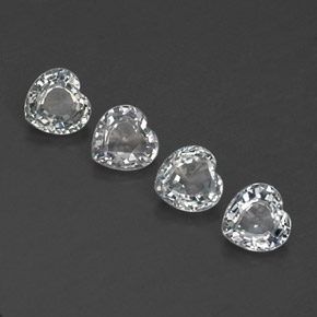 2.01 ct White Sapphire Stone, Natural Sapphire in Heart Facet Shape for Sale