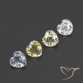Lotto di 4 pezzi taglio cuore multicolore Zaffiro dallo Sri Lanka - Peso totale 1,08 ct / avg. 0,27 ct ciascuno, dimensioni 3,8 x 3,7mm, colore: Multicolore, durezza Mohs 9 adatto per gioielli da indossare ogni giorno, Mostra grande brillantezza, Photo A