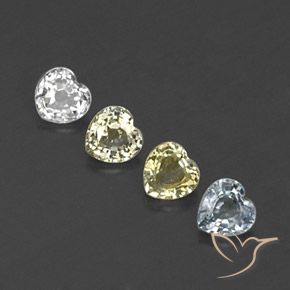 1.08 ctw Multicolor Sapphire Stones, Natural Sapphire in Heart Facet Shape for Sale