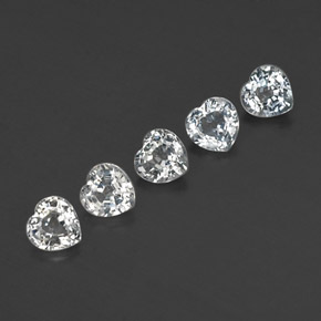 1.75 ct White Sapphire Gemstone, Sapphire Gem in Heart Facet Shape for Sale.