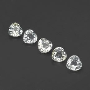 1.70 ctw White Sapphire Stones, Natural Sapphire in Heart Facet Shape for Sale