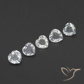 1.87 ct White Sapphire, 4.3 x 4.3 mm Heart Cut From Sri Lanka, Photo A