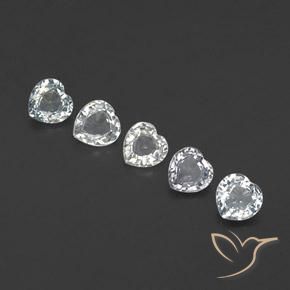 1.87 ctw White Sapphire Stones, Natural Sapphire in Heart Facet Shape for Sale