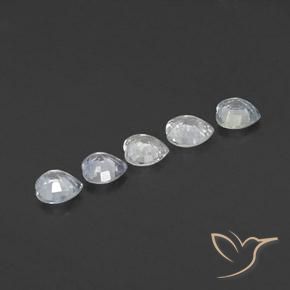 Sapphire Gemstones in 4.3 x 4.3 mm Size for Sale, Sapphire Stones in Bluish White Color