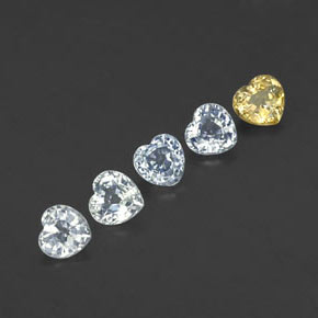 Lote de Zafiro Corazón de 5 piezas 4 x 4mm - Peso total de 1,58 ct / promedio. 0,32 ct cada uno, Color: Multicolor, Dureza Mohs 9 Adecuado para joyas de uso diario, Piedra natal de septiembre, Photo A