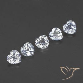 1.75 ct Loose White Sapphire, 4.1 x 4 mm Heart Cut From Sri Lanka, Photo A