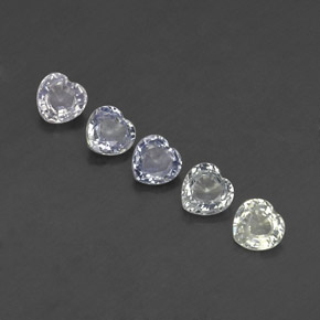 1.89 ctw White Sapphire Stones, Natural Sapphire in Heart Facet Shape for Sale
