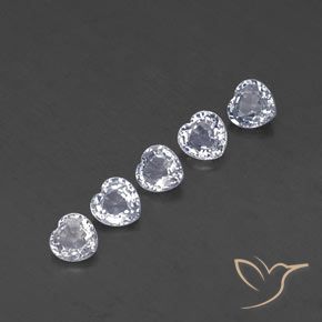1.74 ct Loose White Sapphire, 4.2 x 4.1 mm Heart Cut From Sri Lanka, Photo A