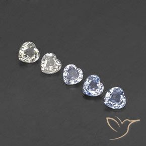 1.49 ctw Multicolor Sapphire Stones, Natural Sapphire in Heart Facet Shape for Sale