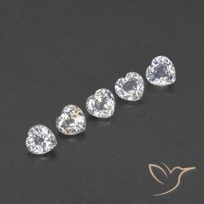 1.67 ct Loose White Sapphire, 4.1 x 4 mm Heart Cut From Sri Lanka, Photo A