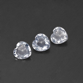 1.72 ct White Sapphire Gemstone, Sapphire Gem in Heart Facet Shape for Sale.