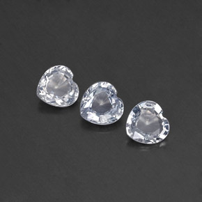 1.72 ct White Sapphire Stone, Natural Sapphire in Heart Facet Shape for Sale