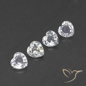 1.54 ct Loose White Sapphire, 4.3 x 4.2 mm Heart Cut From Sri Lanka, Photo A
