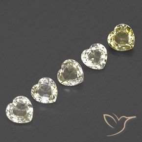1.69 ct Loose Yellow Sapphire, 4.2 x 4.2 mm Heart Cut From Sri Lanka, Photo A