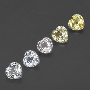 Mehrfarbig Saphir Edelstein - 0.3ct Herz facettiert (ID: 338944)