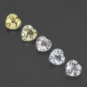1.72 ctw Multicolor Sapphire Stones, Natural Sapphire in Heart Facet Shape for Sale