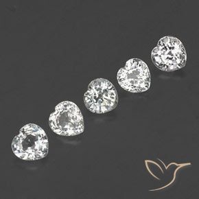 1.59 ct Loose White Sapphire, 4 x 3.9 mm Heart Cut From Sri Lanka, Photo A
