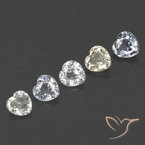 2.13 ctw Multicolor Sapphire Gemstones, Sapphire Gems in Heart Facet Shape for Sale.