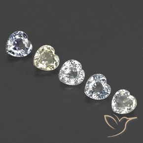 2.13 ctw Multicolor Sapphire Stones, Natural Sapphire in Heart Facet Shape for Sale