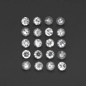 3.19 ctw White Sapphire Gemstones, Sapphire Gems in Diamond-Cut Shape for Sale.